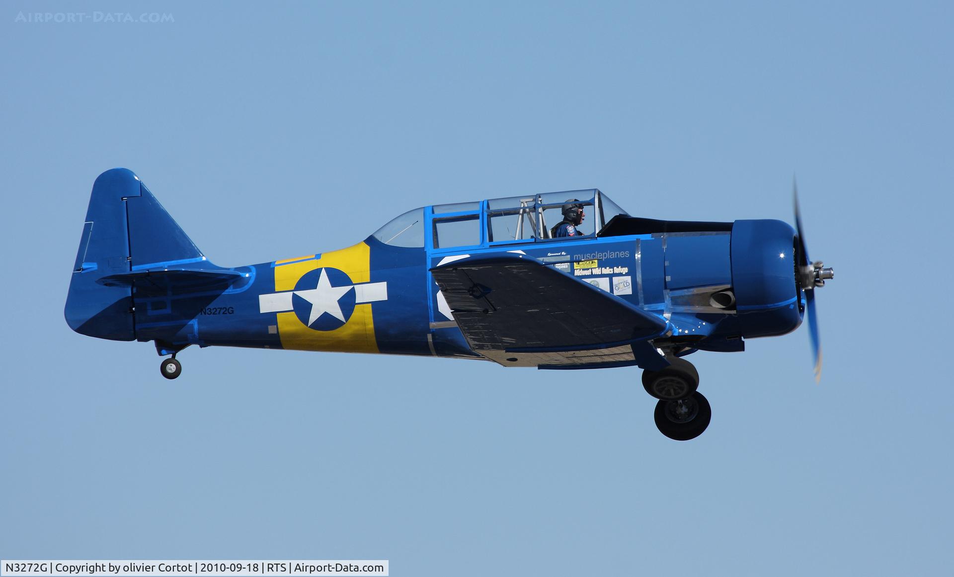 N3272G, 1942 North American SNJ-5 Texan Texan C/N 84826, taking off from Reno stead airport