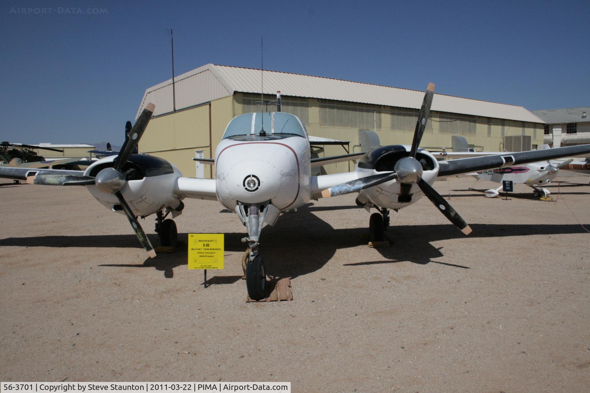 56-3701, Beech U-8D Seminole C/N LH.102, Taken at Pima Air and Space Museum, in March 2011 whilst on an Aeroprint Aviation tour