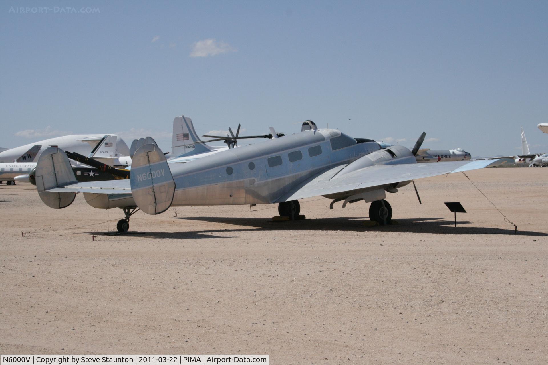 N6000V, Beechcraft UC-45J Expeditor C/N 7822, Taken at Pima Air and Space Museum, in March 2011 whilst on an Aeroprint Aviation tour