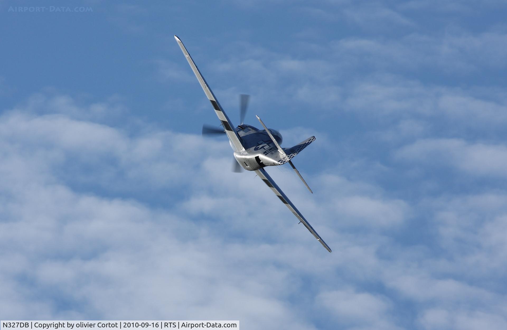 N327DB, 1944 North American P-51D Mustang C/N 44-84860, breaking before landing