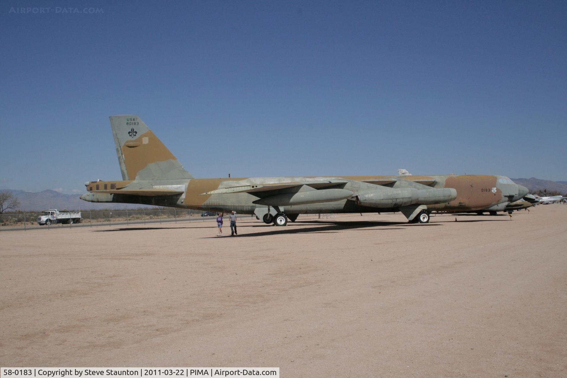 58-0183, 1958 Boeing B-52G Stratofortress C/N 464251, Taken at Pima Air and Space Museum, in March 2011 whilst on an Aeroprint Aviation tour