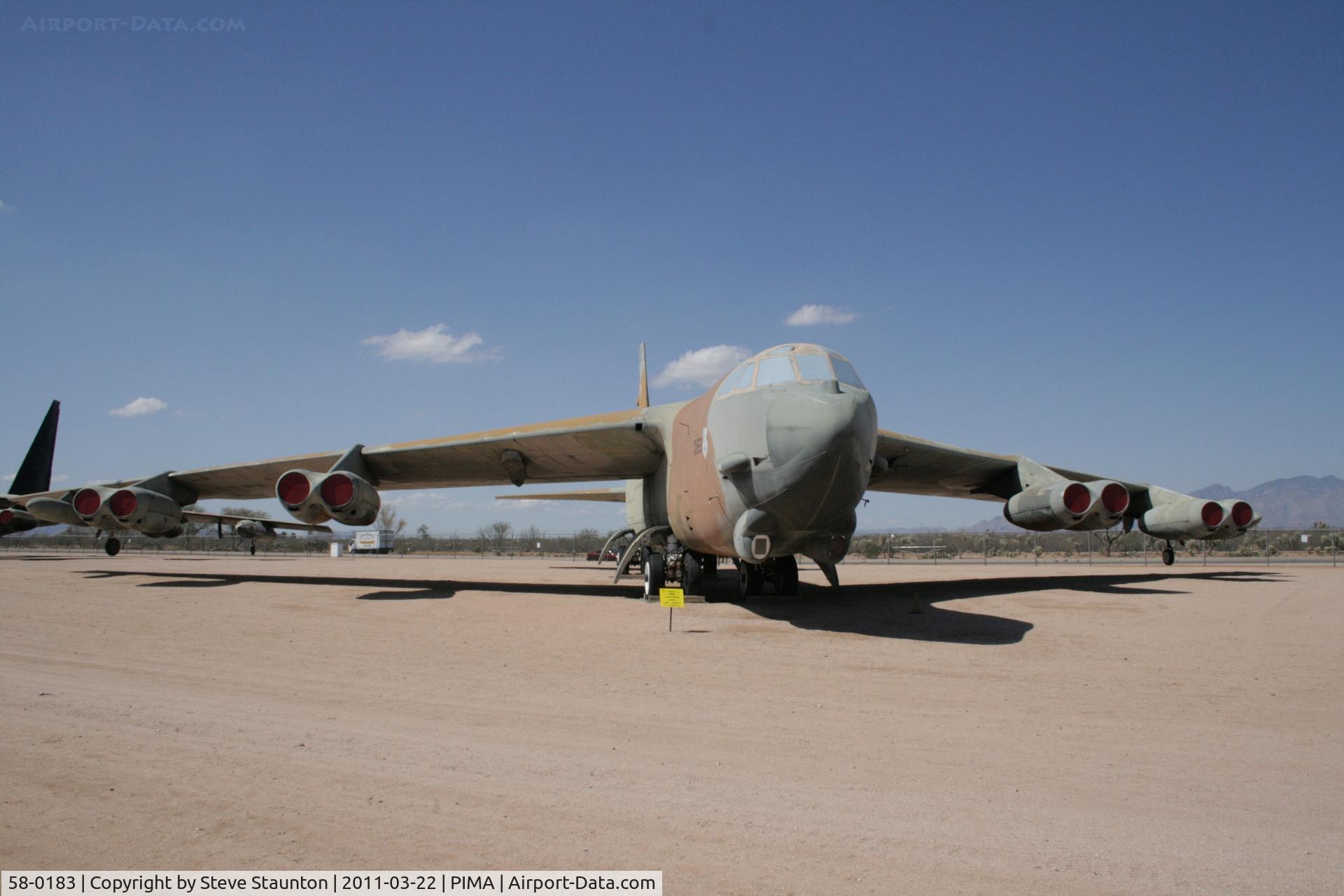 58-0183, 1958 Boeing B-52G Stratofortress C/N 464251, Taken at Pima Air and Space Museum, in March 2011 whilst on an Aeroprint Aviation tour