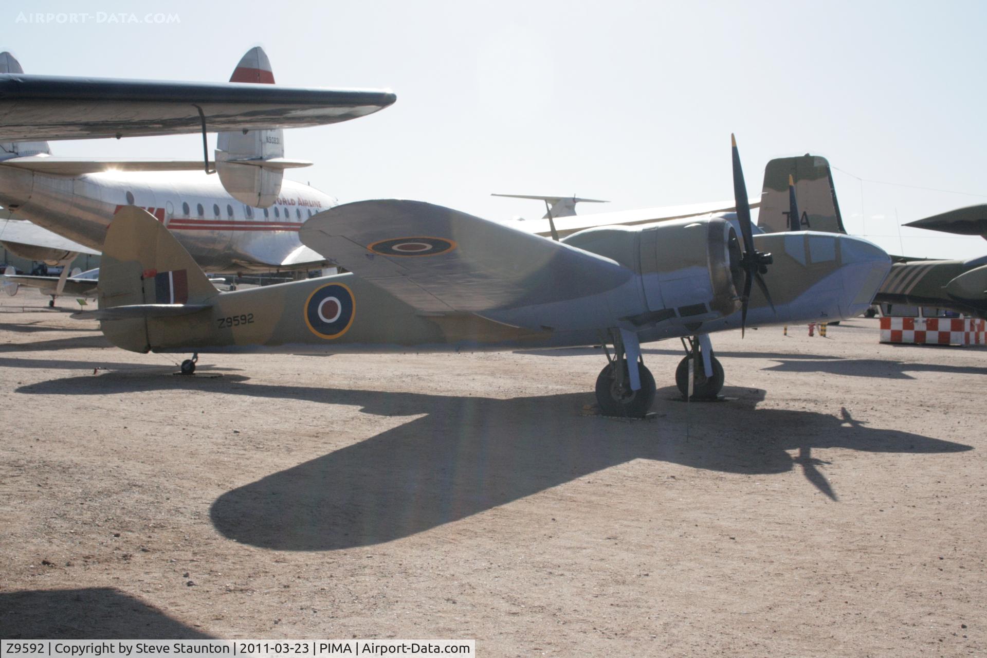 Z9592, Bristol 149 Bolingbroke Mk.IVT C/N Not found Z9592, Taken at Pima Air and Space Museum, in March 2011 whilst on an Aeroprint Aviation tour