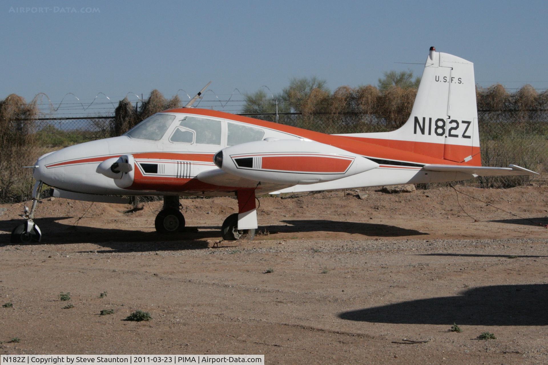 N182Z, 1958 Cessna U-3A Blue Canoe (310A) C/N 38157, Taken at Pima Air and Space Museum, in March 2011 whilst on an Aeroprint Aviation tour
