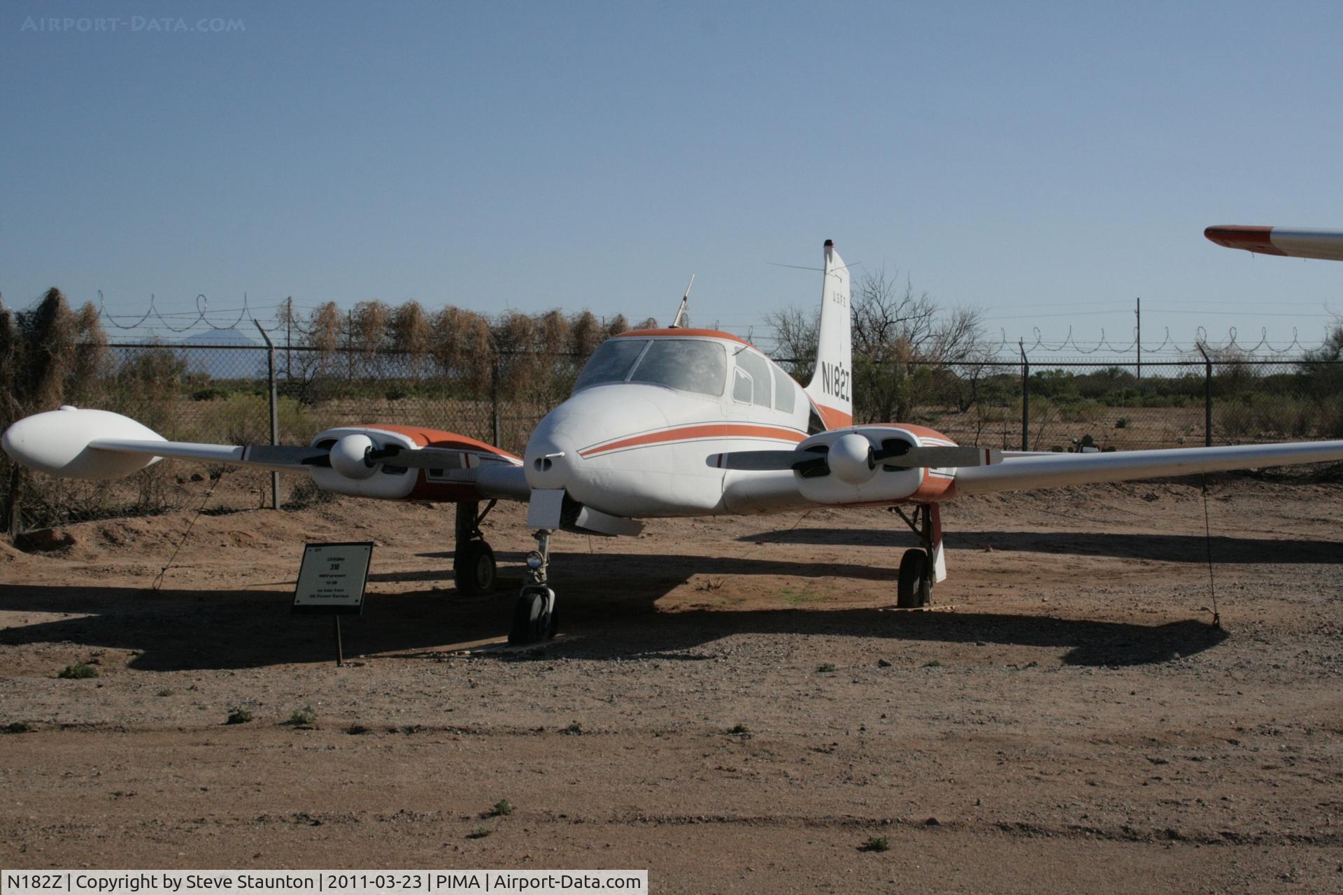 N182Z, 1958 Cessna U-3A Blue Canoe (310A) C/N 38157, Taken at Pima Air and Space Museum, in March 2011 whilst on an Aeroprint Aviation tour
