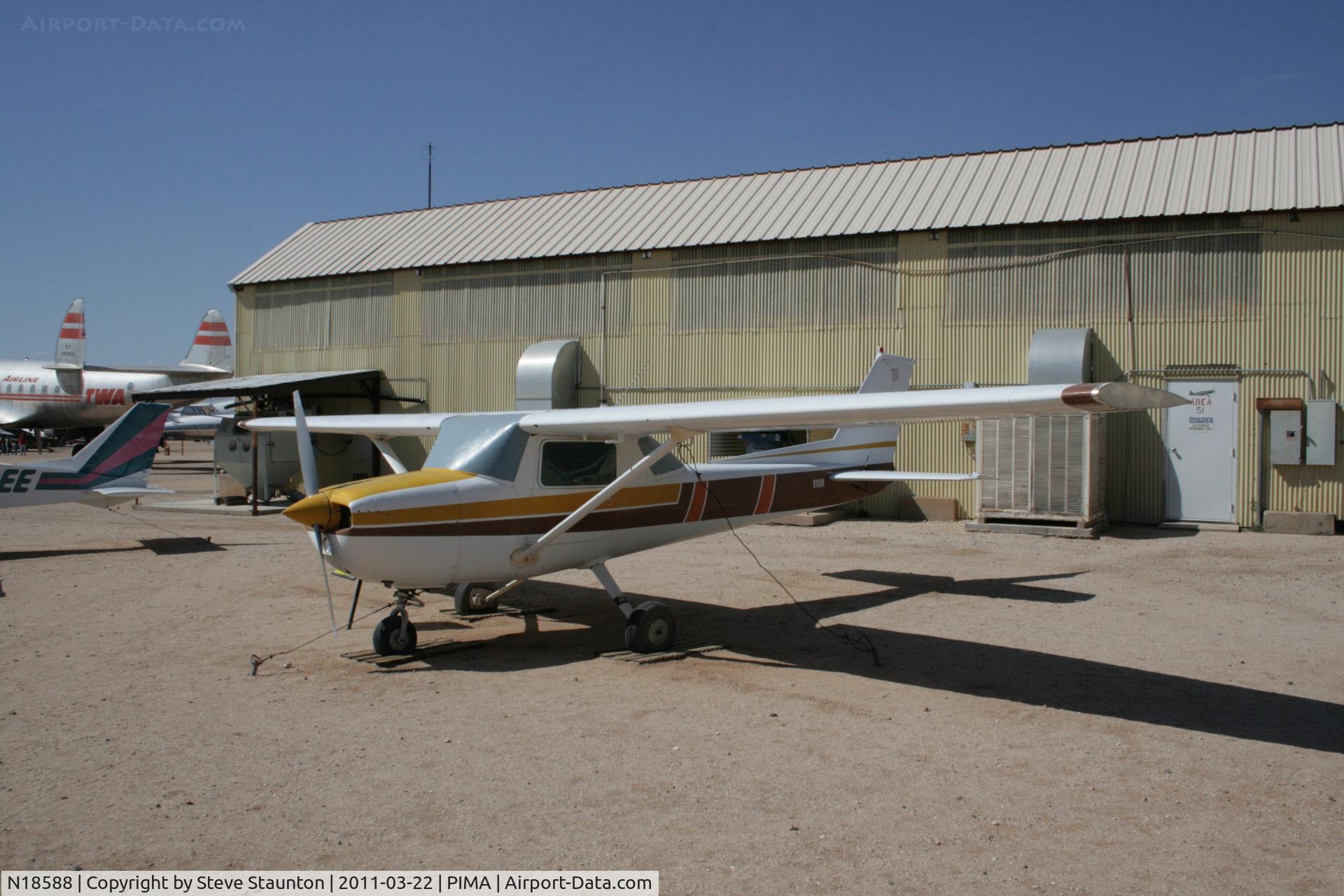 N18588, Cessna 150L C/N 15073966, Taken at Pima Air and Space Museum, in March 2011 whilst on an Aeroprint Aviation tour
