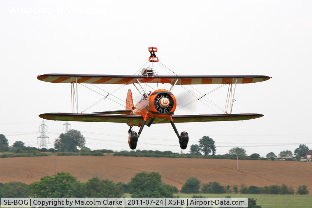 SE-BOG, 1942 Boeing N2S-3 Kaydet (B75N1) C/N 75-7128, Stearman N2S-3 Kaydet at Fishburn Airfield, July 2011.