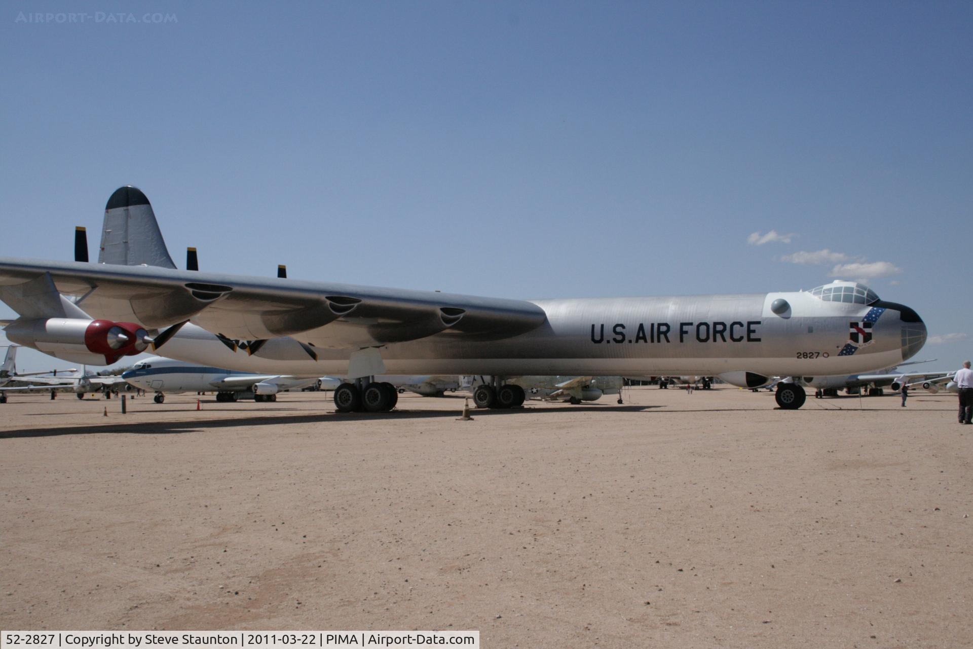 52-2827, 1952 Convair B-36J-10-CF Peacemaker C/N 383, Taken at Pima Air and Space Museum, in March 2011 whilst on an Aeroprint Aviation tour