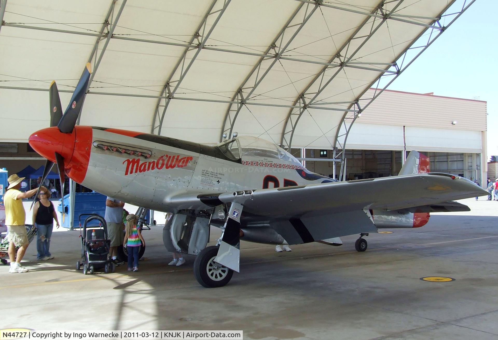 N44727, 1944 North American P-51D Mustang C/N 122-39198, North American P-51D Mustang at the 2011 airshow at El Centro NAS, CA