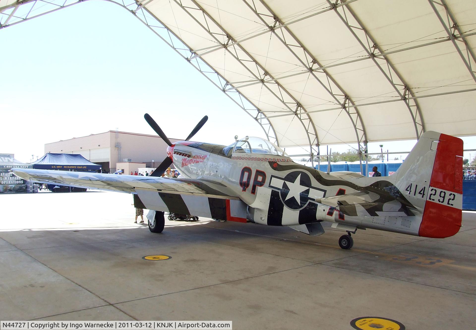 N44727, 1944 North American P-51D Mustang C/N 122-39198, North American P-51D Mustang at the 2011 airshow at El Centro NAS, CA