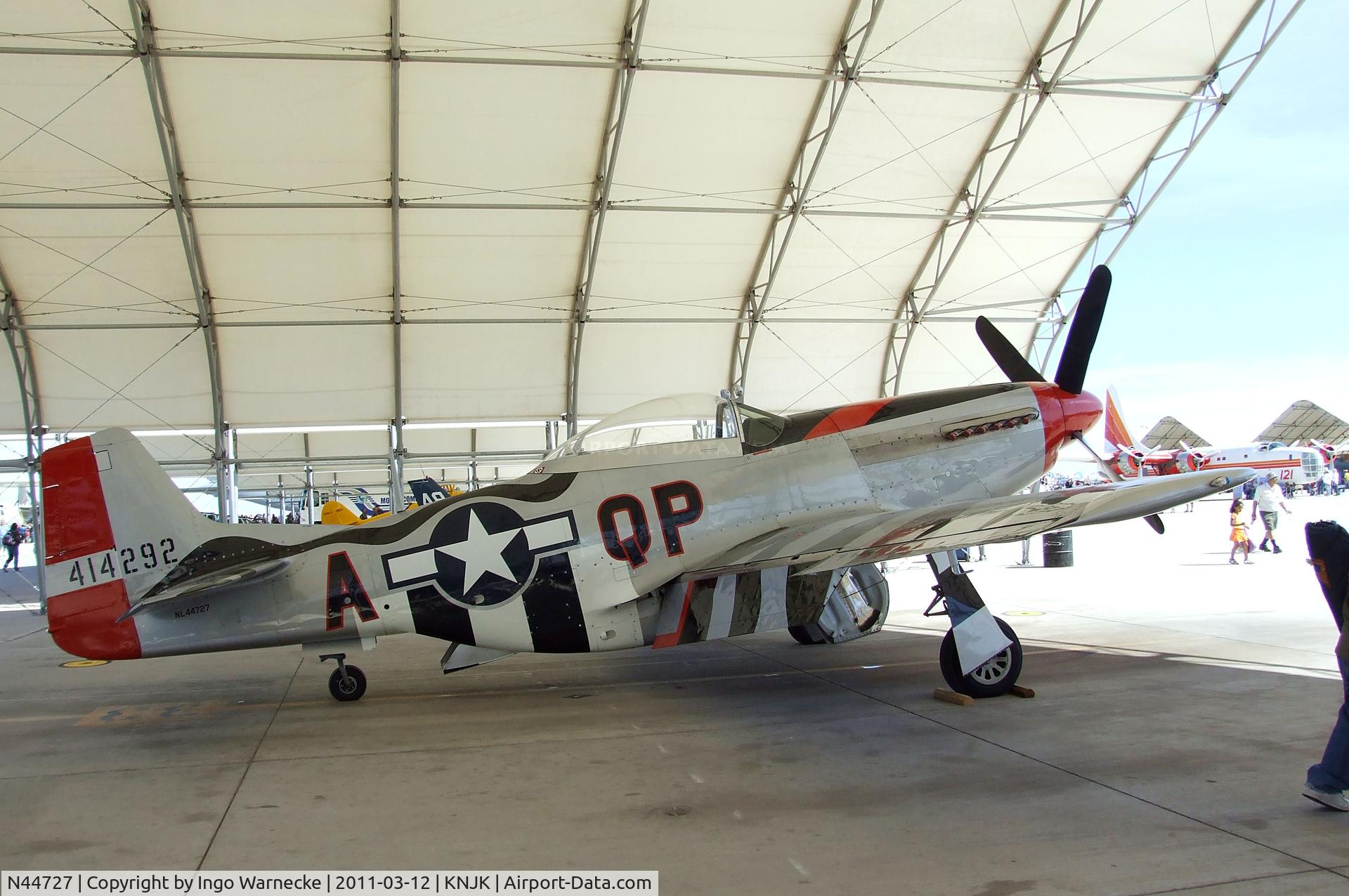 N44727, 1944 North American P-51D Mustang C/N 122-39198, North American P-51D Mustang at the 2011 airshow at El Centro NAS, CA