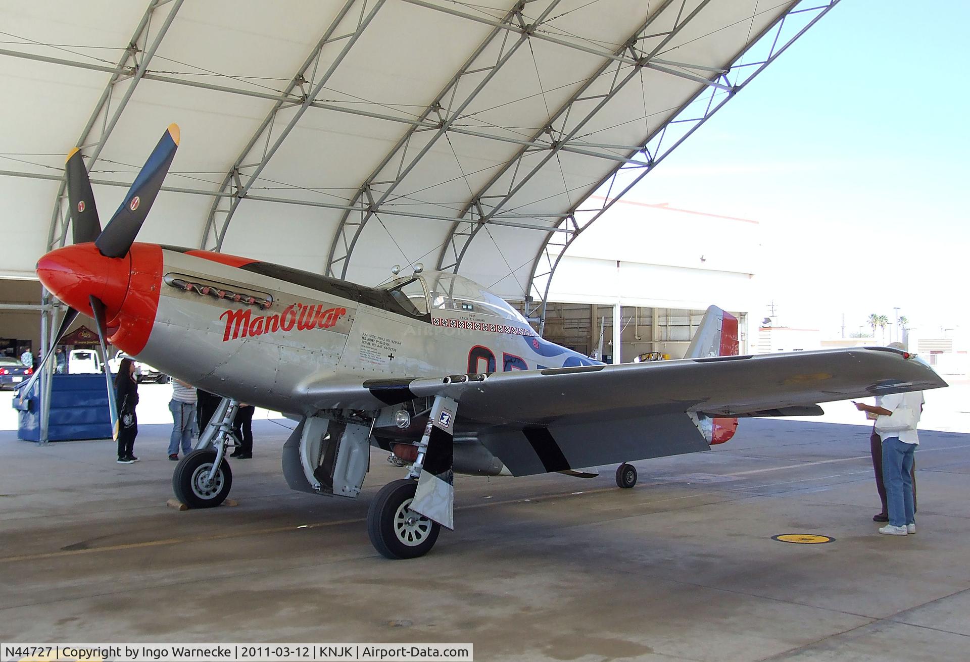 N44727, 1944 North American P-51D Mustang C/N 122-39198, North American P-51D Mustang at the 2011 airshow at El Centro NAS, CA