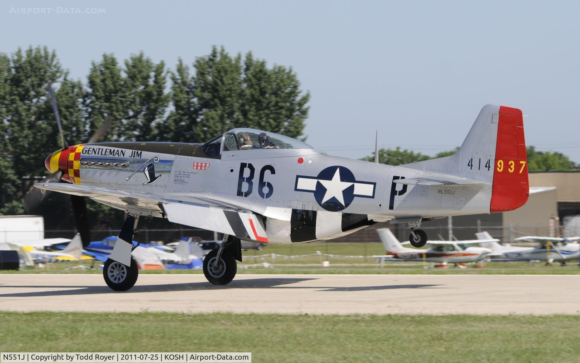 N551J, 1957 North American P-51D Mustang C/N 44-74230, AIRVENTURE 2011