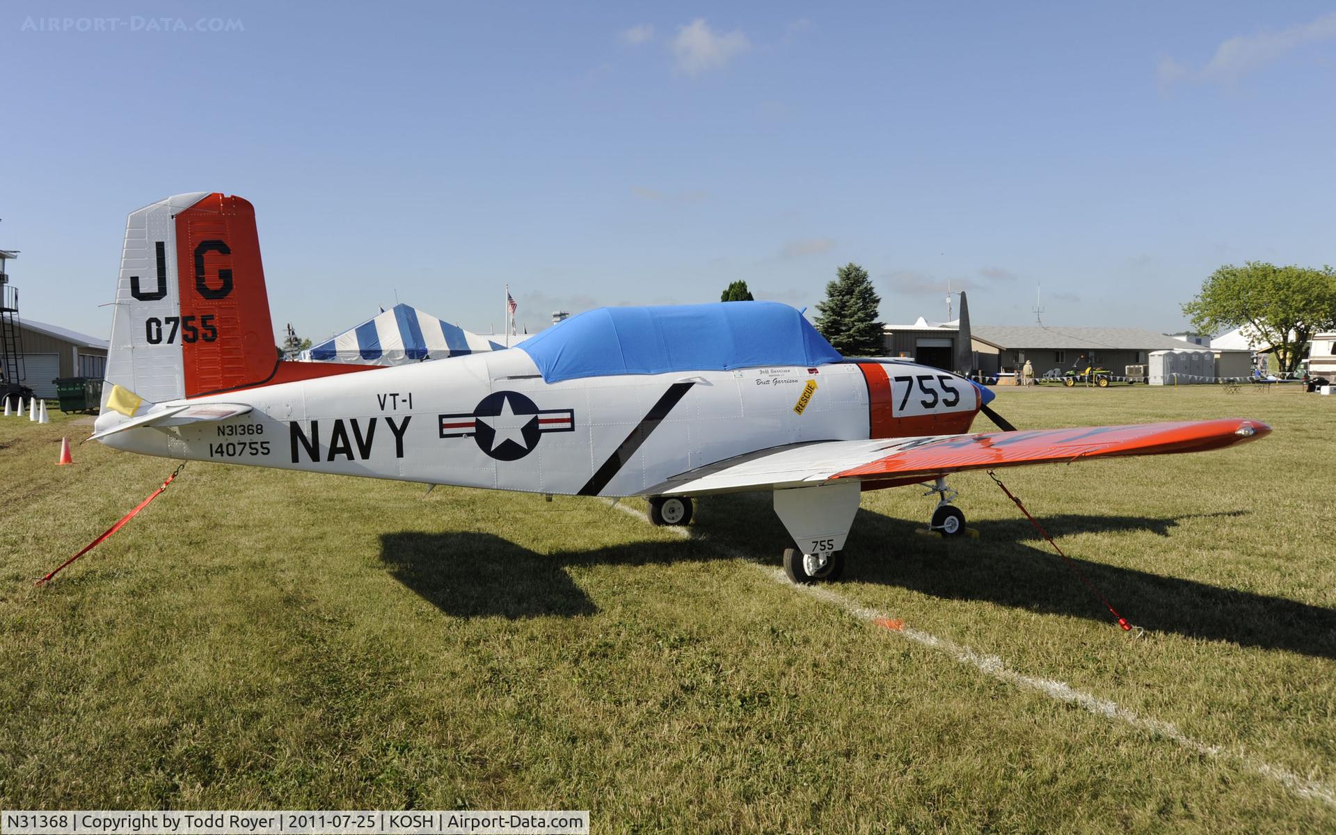 N31368, 1955 Beech T-34B Mentor C/N 140755, AIRVENTURE 2011