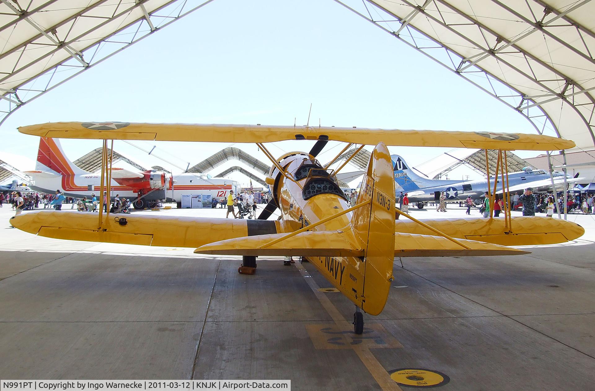N991PT, 1938 Naval Aircraft Factory N3N-3 C/N 2859, Naval Aircraft Factory N3N-3 at the 2011 airshow at El Centro NAS, CA