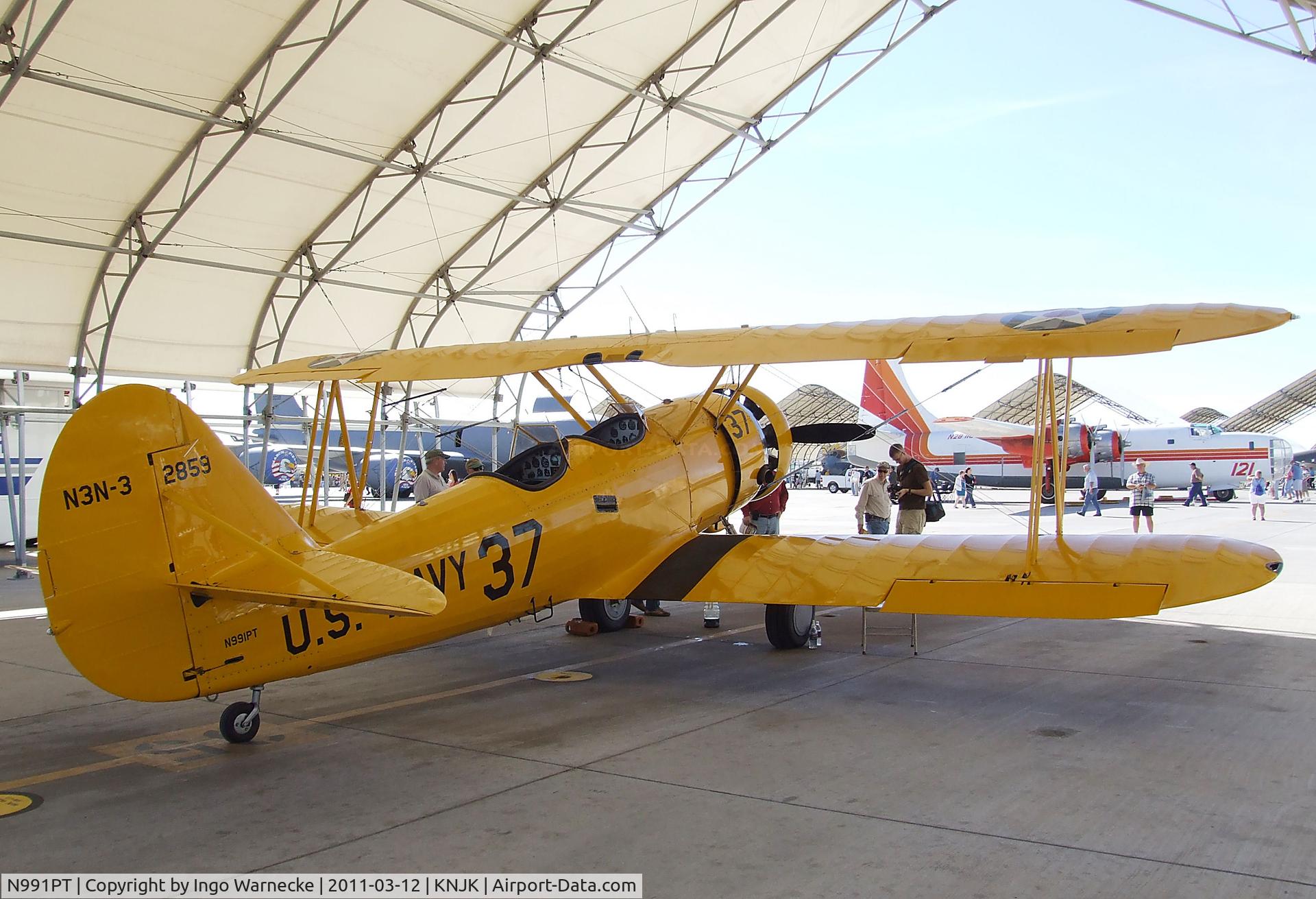 N991PT, 1938 Naval Aircraft Factory N3N-3 C/N 2859, Naval Aircraft Factory N3N-3 at the 2011 airshow at El Centro NAS, CA