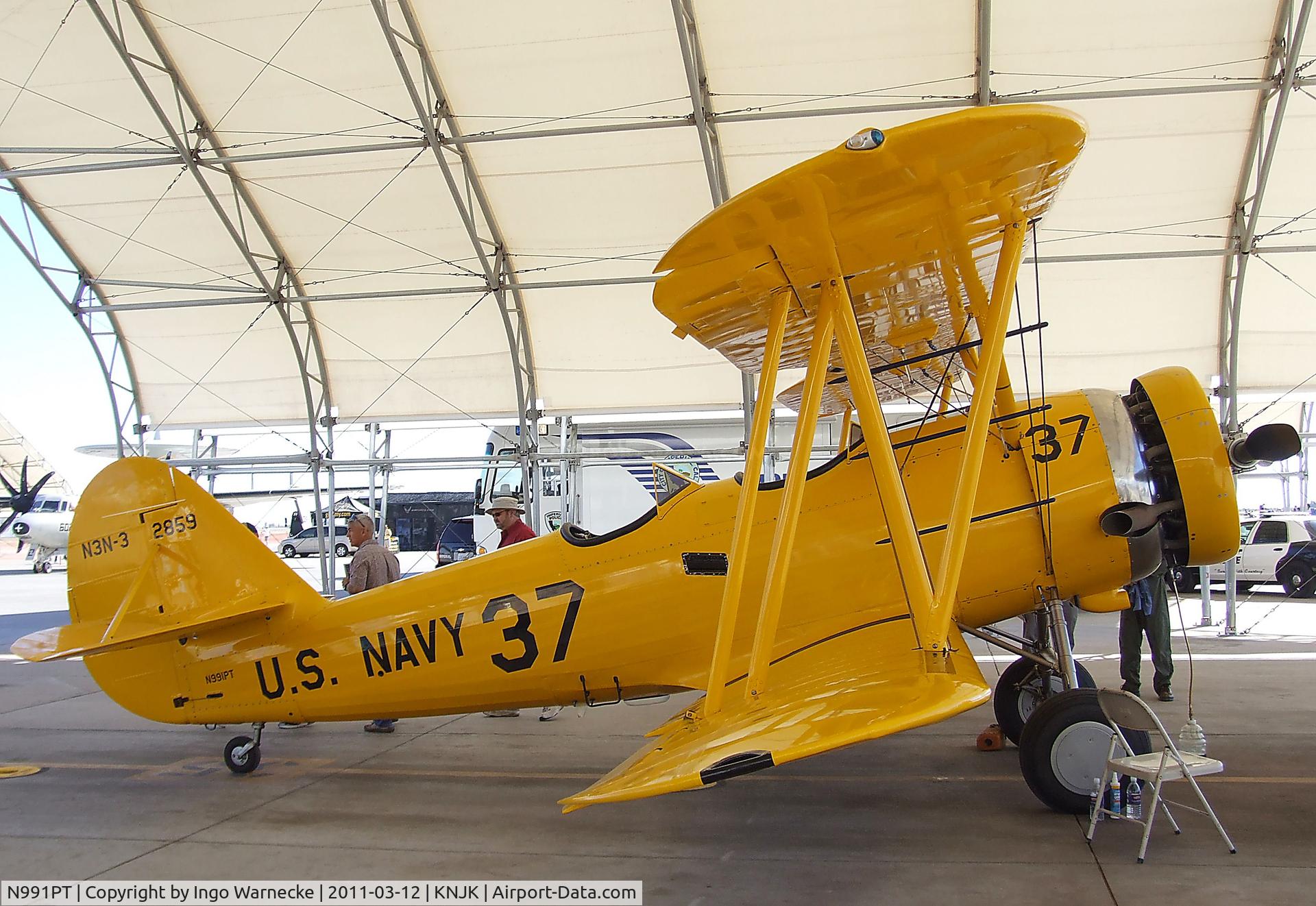 N991PT, 1938 Naval Aircraft Factory N3N-3 C/N 2859, Naval Aircraft Factory N3N-3 at the 2011 airshow at El Centro NAS, CA