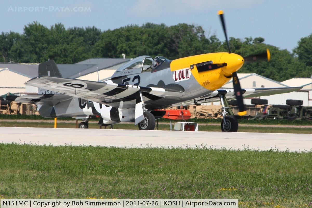 N151MC, 1968 North American F-51D Mustang Mustang C/N AF6722581, Departing Airventure 2011.