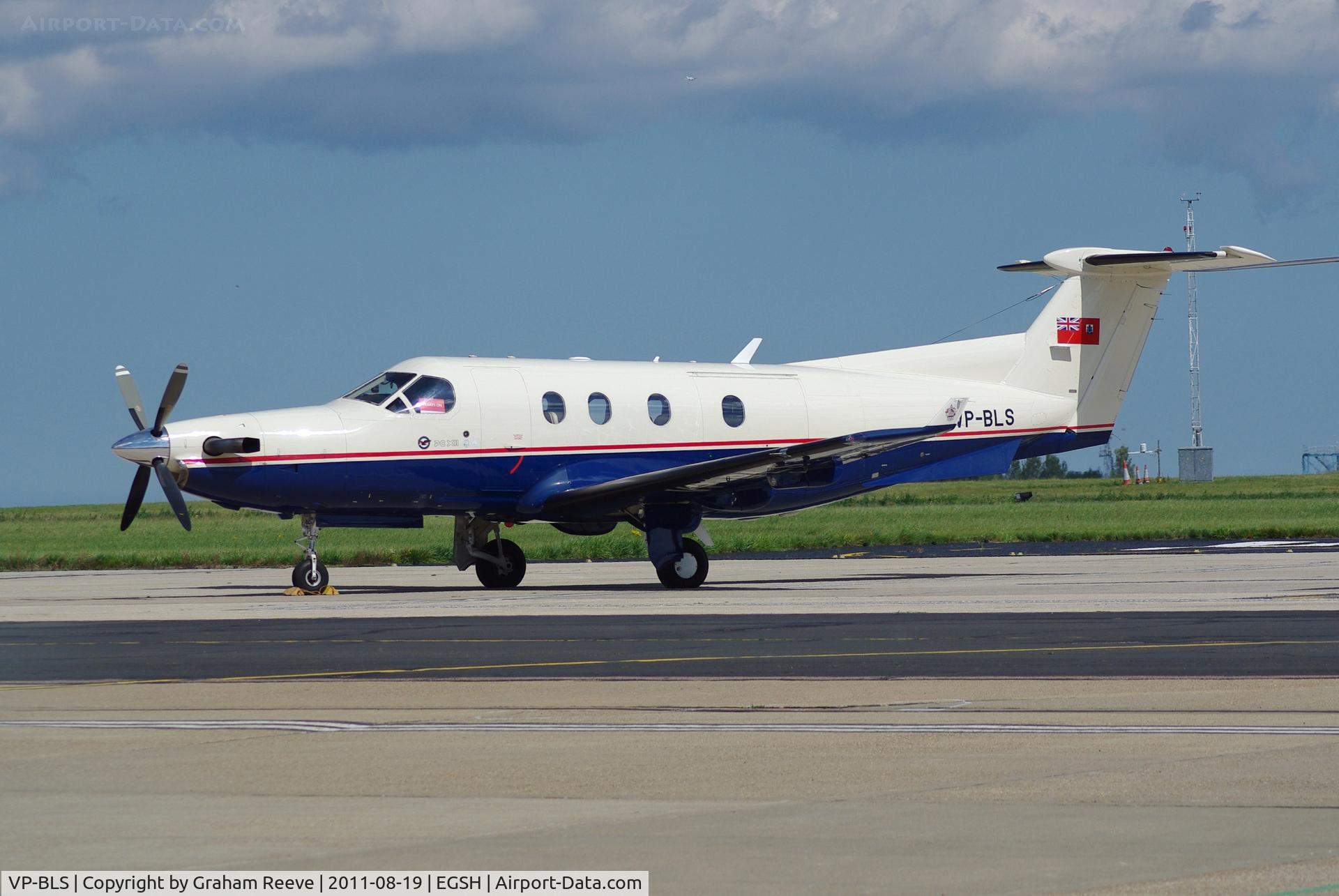VP-BLS, 1997 Pilatus PC-12/45 C/N 176, Parked at Norwich.
