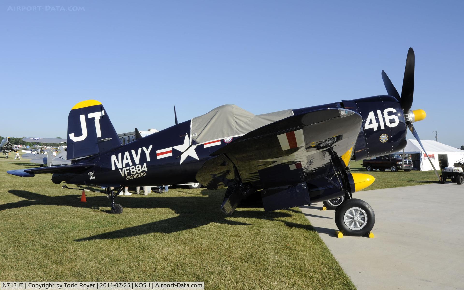 N713JT, 1945 Vought F4U-4B Corsair C/N 97143, AIRVENTURE 2011