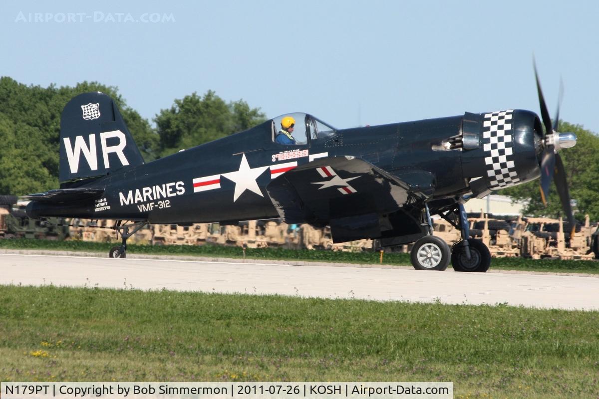 N179PT, 1948 Vought F4U-5 Corsair C/N Not found (Bu122179), Departing Airventure 2011.