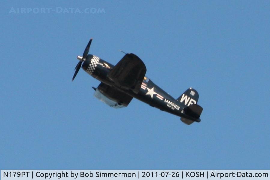 N179PT, 1948 Vought F4U-5 Corsair C/N Not found (Bu122179), Overflying Airventure 2011.
