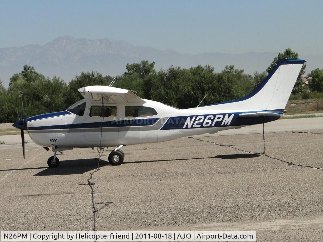 N26PM, 1977 Cessna T210M Turbo Centurion C/N 21061791, Tied down and parked