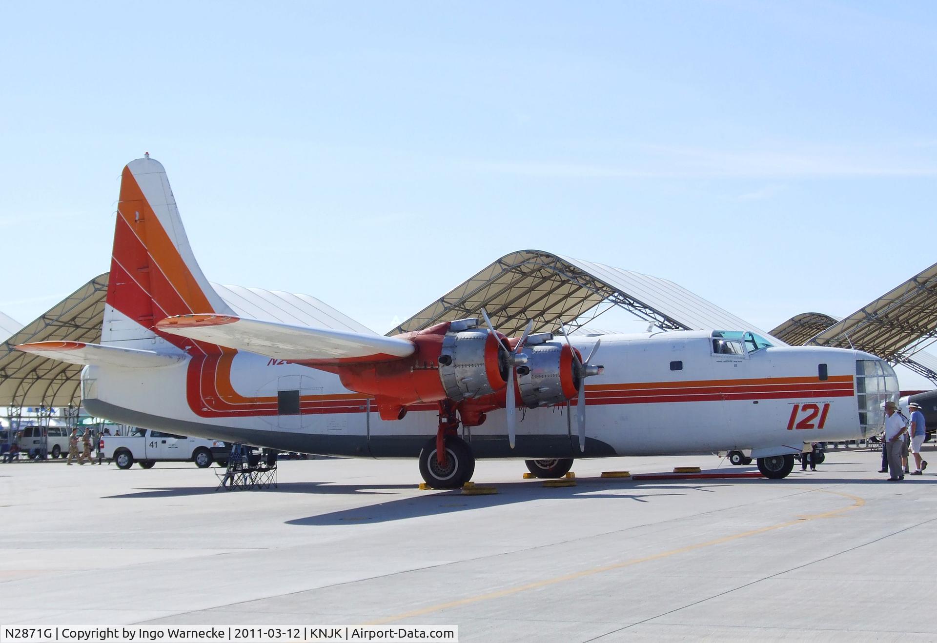 N2871G, Consolidated Vultee P4Y-2 Privateer C/N 66302, Consolidated PB4Y-2 Privateer (converted to water bomber) at the 2011 airshow at El Centro NAS, CA