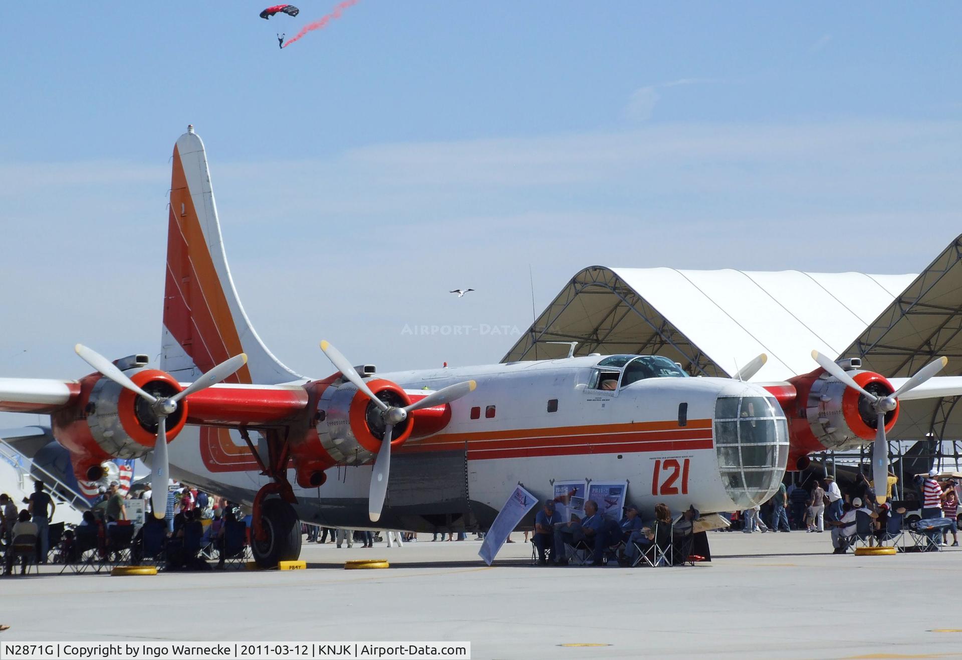 N2871G, Consolidated Vultee P4Y-2 Privateer C/N 66302, Consolidated PB4Y-2 Privateer (converted to water bomber) at the 2011 airshow at El Centro NAS, CA