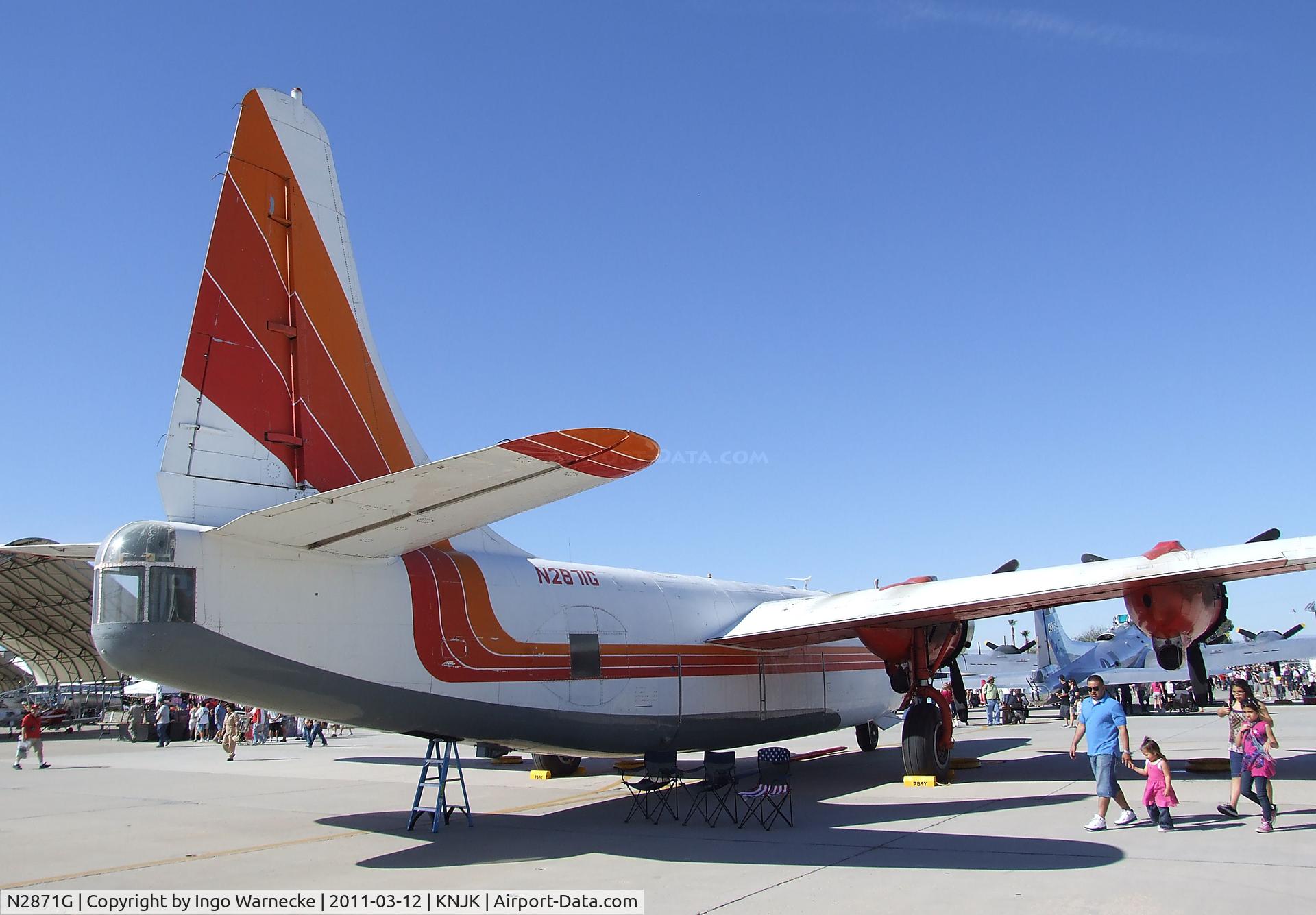 N2871G, Consolidated Vultee P4Y-2 Privateer C/N 66302, Consolidated PB4Y-2 Privateer (converted to water bomber) at the 2011 airshow at El Centro NAS, CA