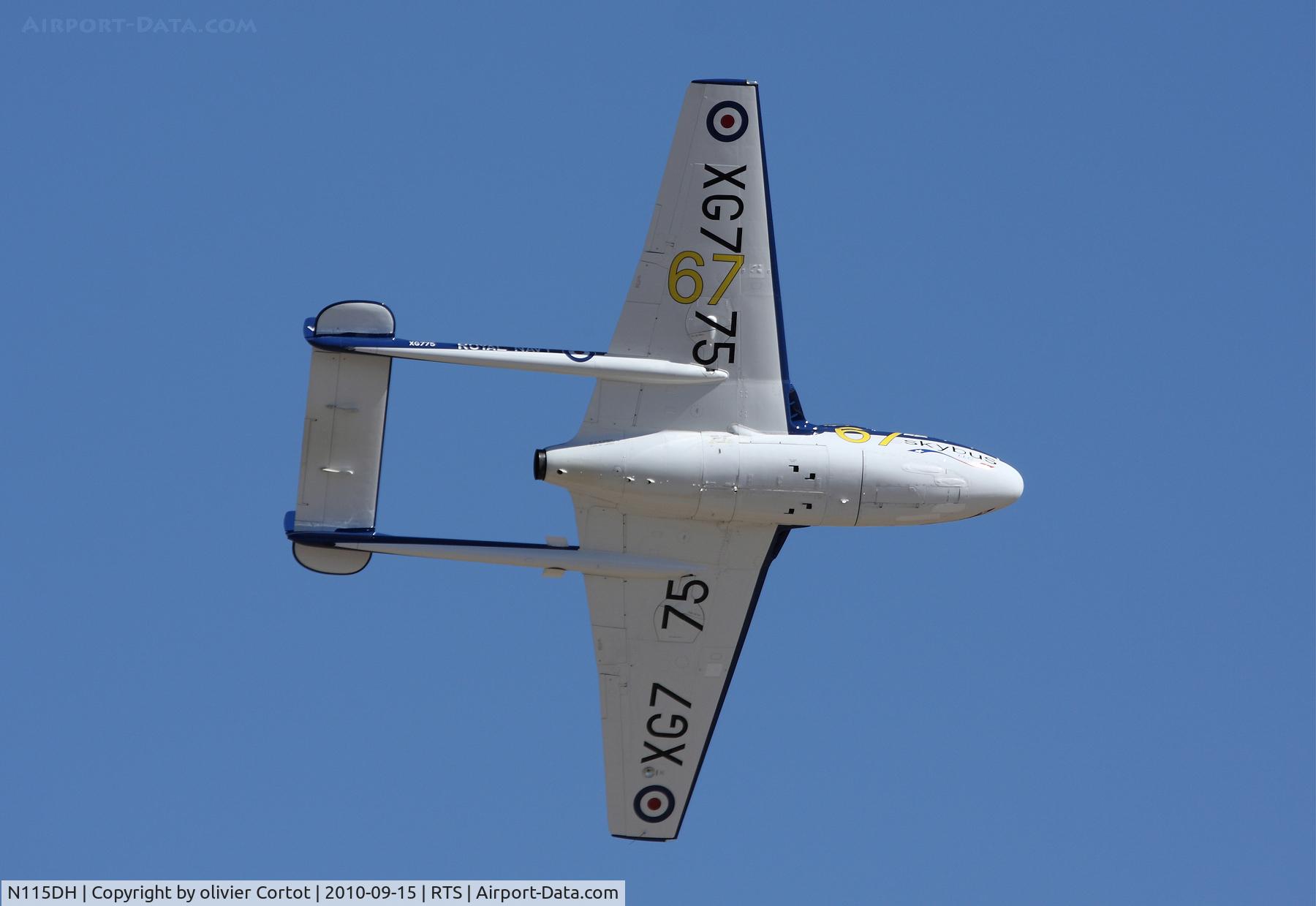 N115DH, 1956 De Havilland (F+W Emmen) Vampire T.55 (DH-115) C/N 866, bottom view