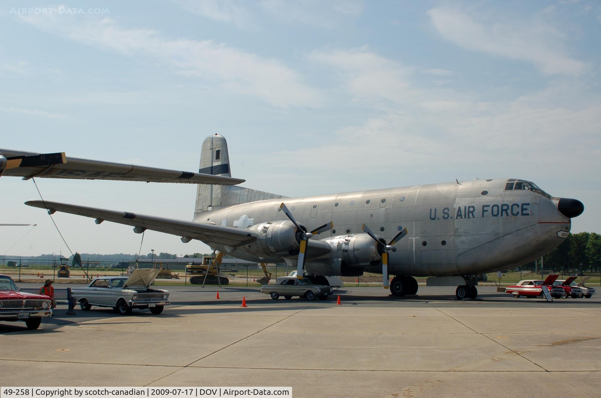 49-258, 1949 Douglas C-124A Globemaster II C/N 43187, 1949 Douglas C-124A Globemaster II and Ford Falcons at the Air Mobility Command Museum, Dover AFB, DE