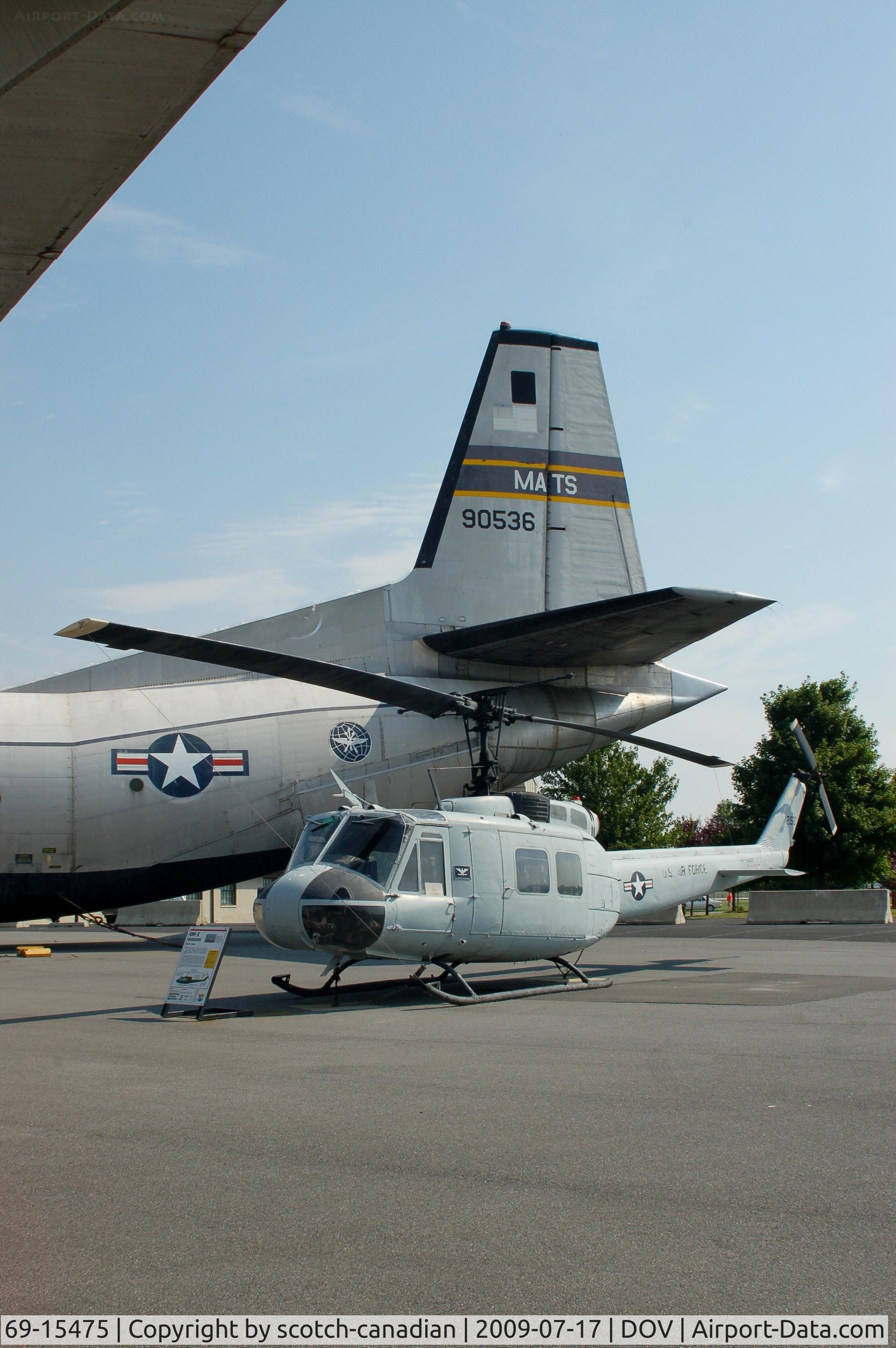 69-15475, 1969 Bell UH-1H Iroquois C/N 11763, 1969 Bell UH-1H Iroquois Helicopter at the Air Mobility Command Museum, Dover AFB, DE