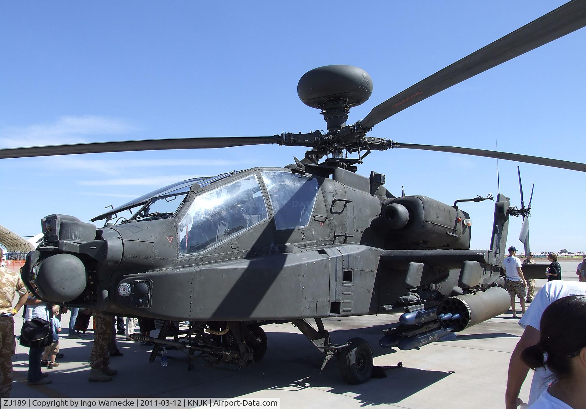 ZJ189, Westland Apache AH.1 C/N DU024/WAH024, Boeing (Westland) Apache AH1 of the Royal Army Army Air Corps at the 2011 airshow at El Centro NAS, CA