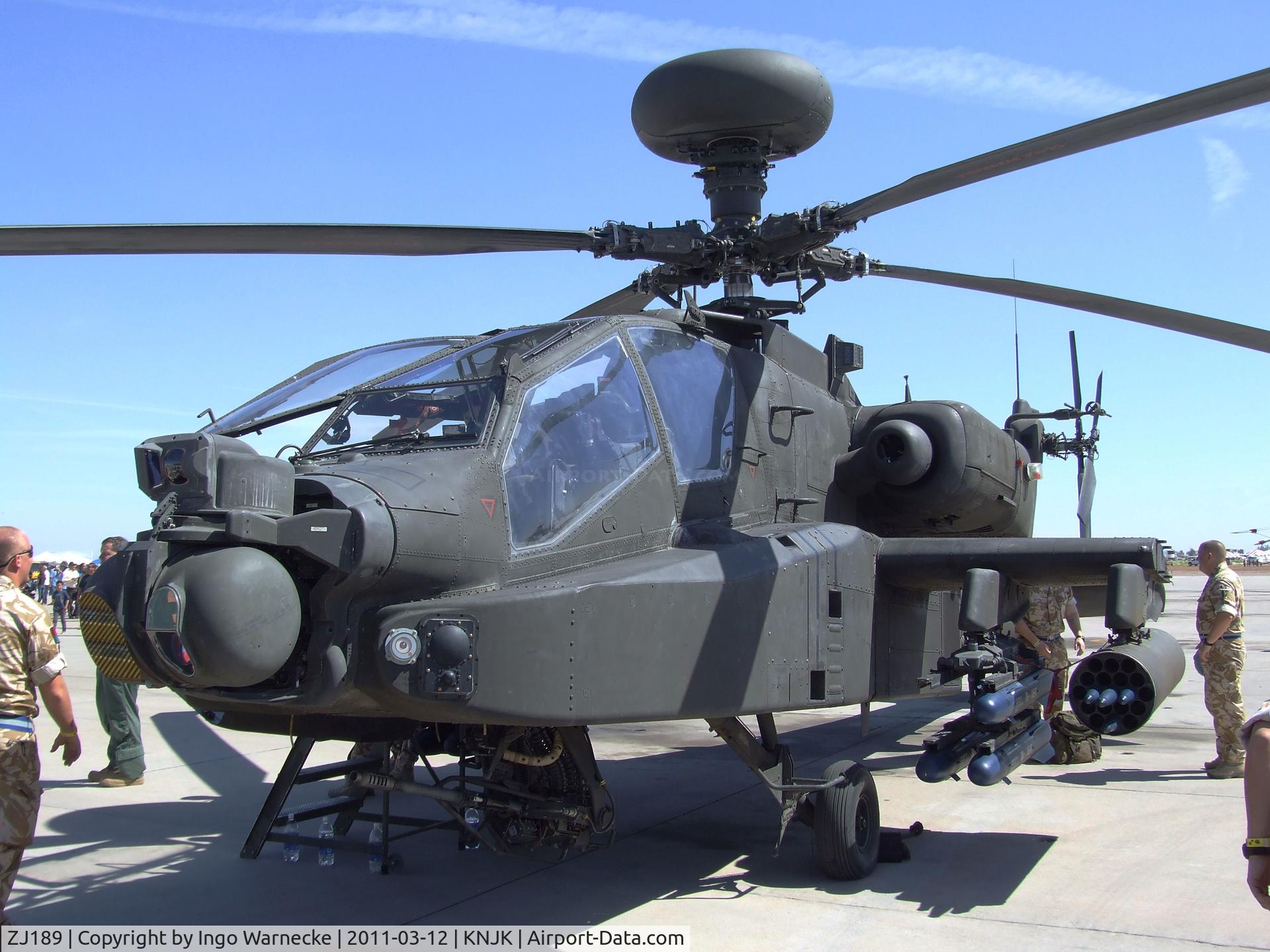 ZJ189, Westland Apache AH.1 C/N DU024/WAH024, Boeing (Westland) Apache AH1 of the Royal Army Army Air Corps at the 2011 airshow at El Centro NAS, CA