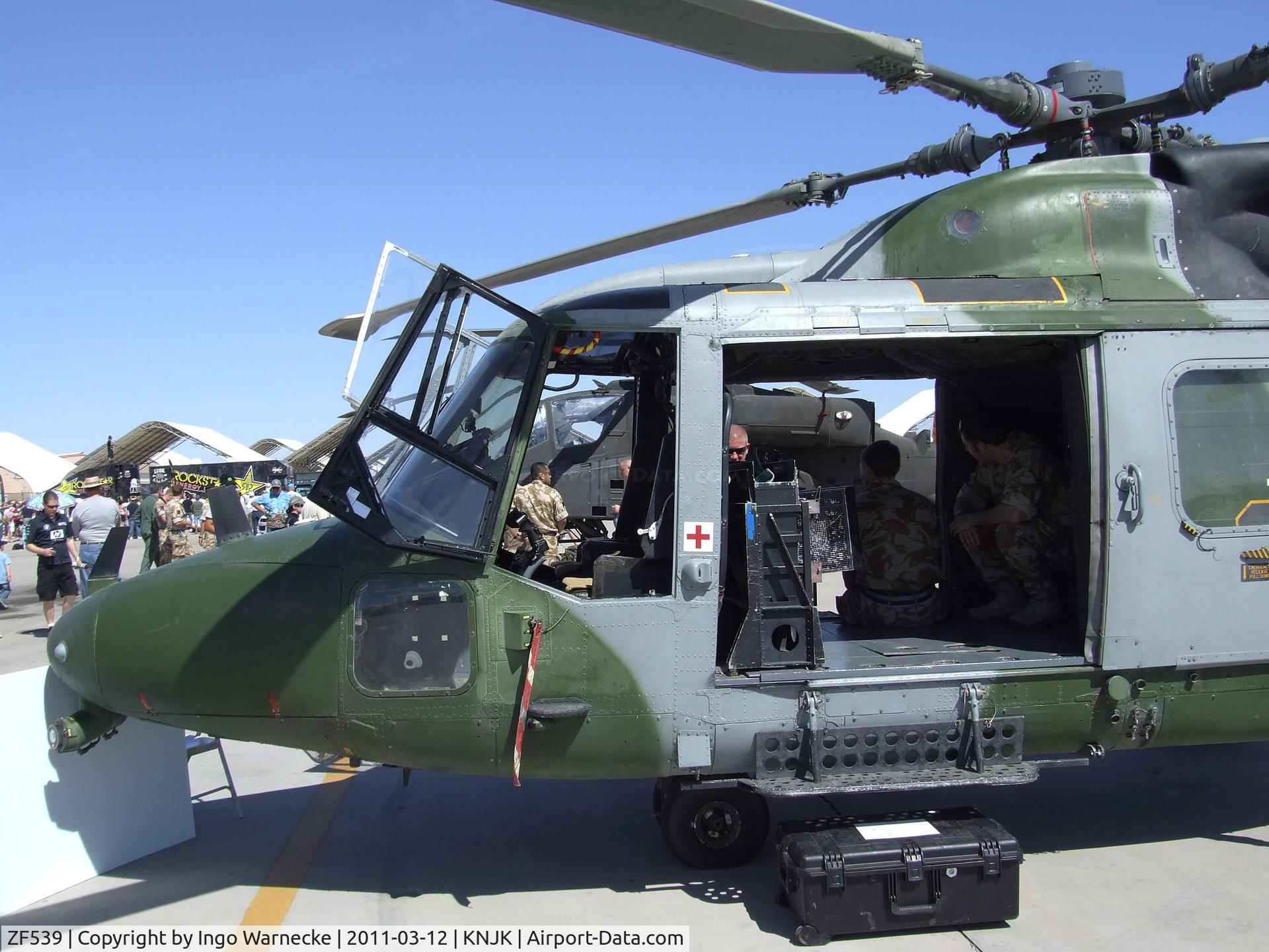 ZF539, 1987 Westland Lynx AH.9A C/N 331, Westland Lynx AH7 (upgraded to AH9) of the Royal Army Army Air Corps at the 2011 airshow at El Centro NAS, CA