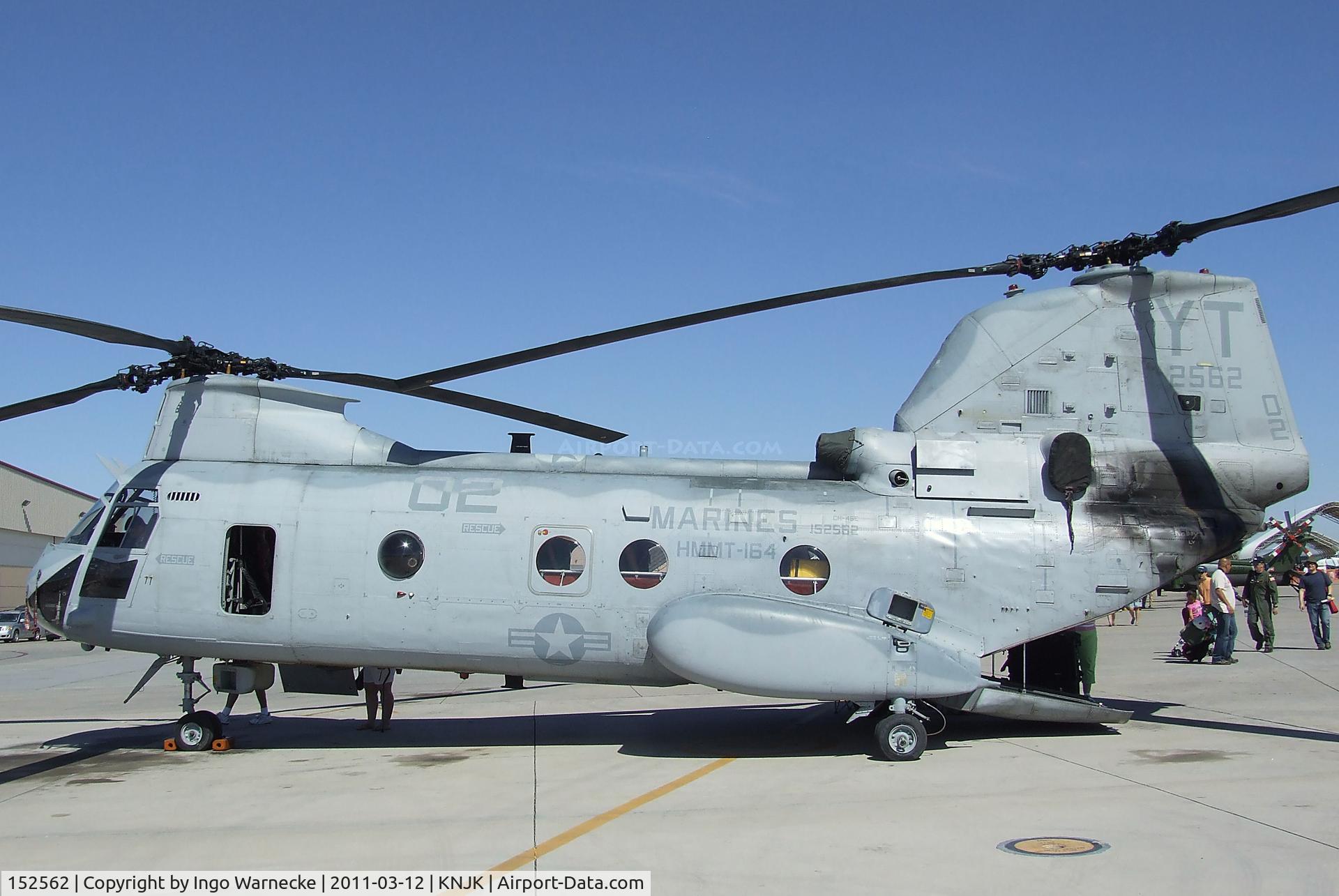 152562, Boeing Vertol CH-46E Sea Knight C/N 2184, Boeing Vertol CH-46E (upgraded from CH-46D) Sea Knight of the USMC at the 2011 airshow at El Centro NAS, CA