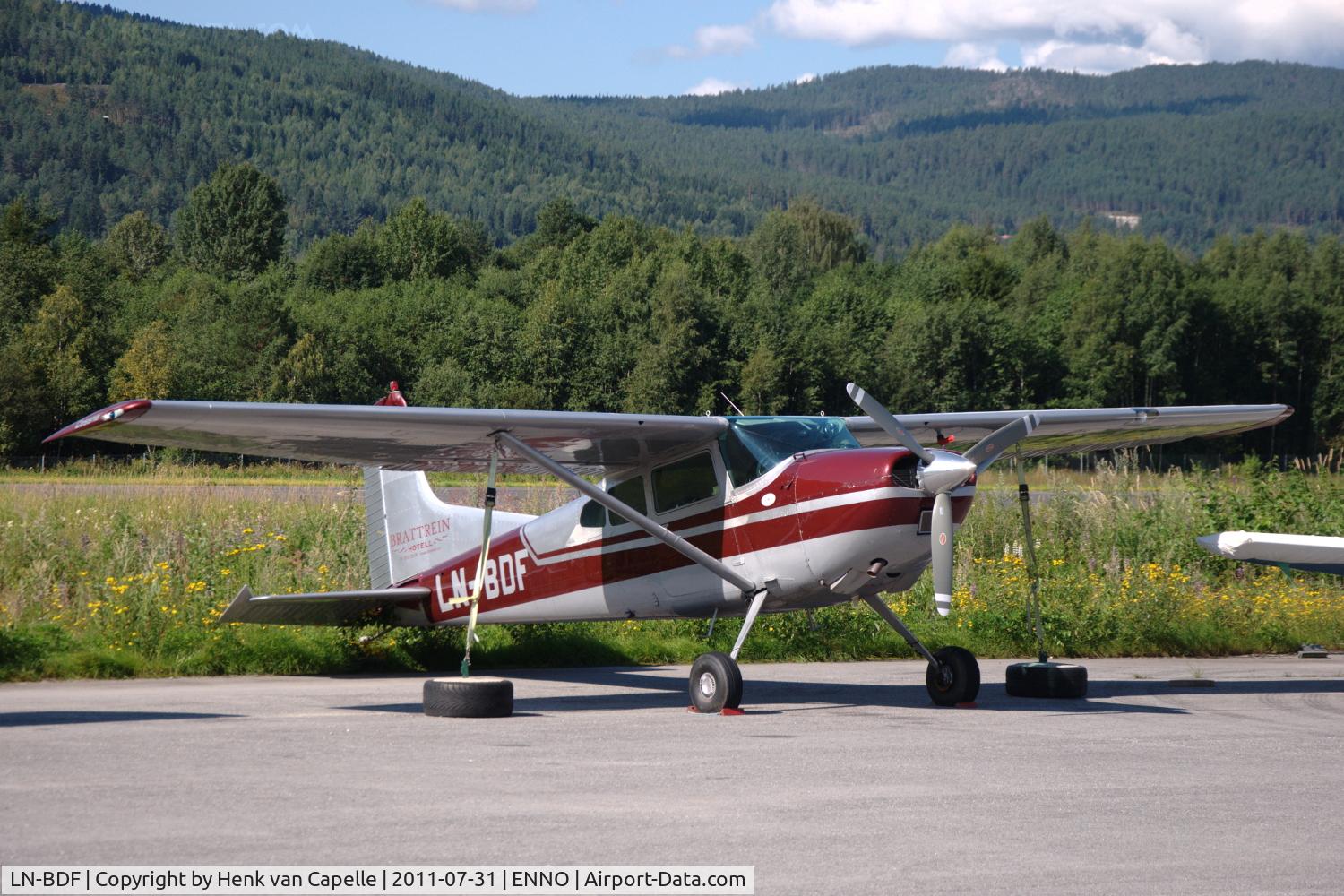 LN-BDF, 1966 Cessna A185E Skywagon 185 C/N 185-01047, Cessna A185E parked on the platform of Notodden airfield, Norway.