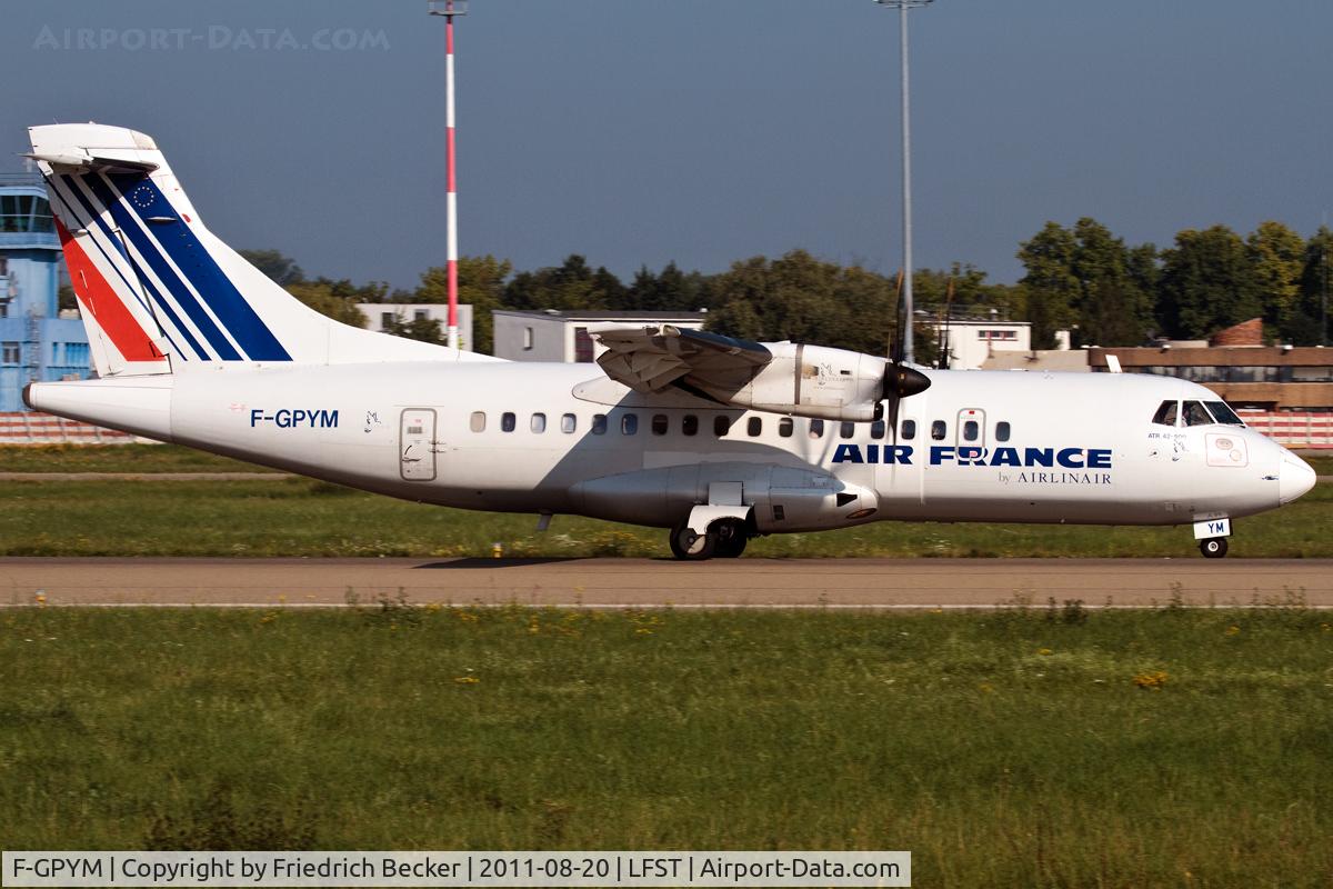 F-GPYM, 1997 ATR 42-500 C/N 520, decelerating after touchdown