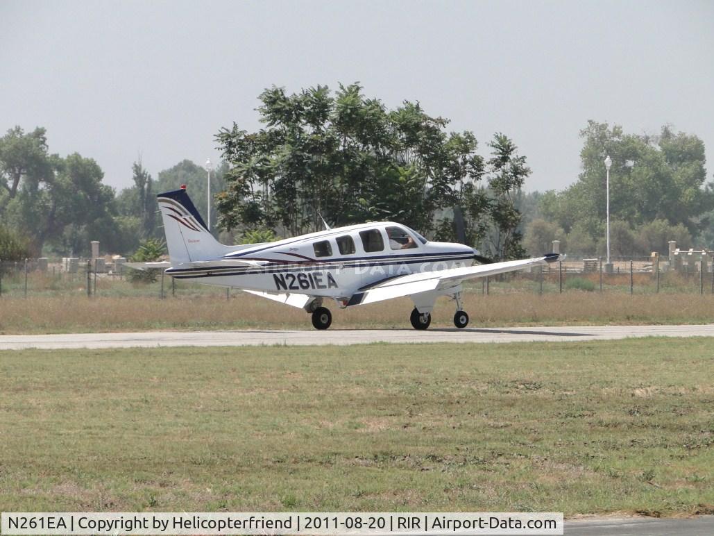 N261EA, 2001 Raytheon Aircraft Company A36 Bonanza C/N E-3423, Running out after landing