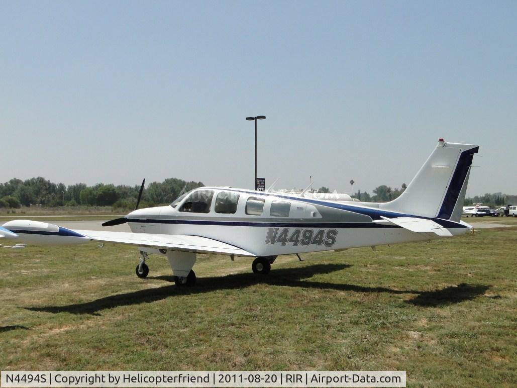 N4494S, 1975 Beech A36 Bonanza 36 C/N E-709, Parked in the grass