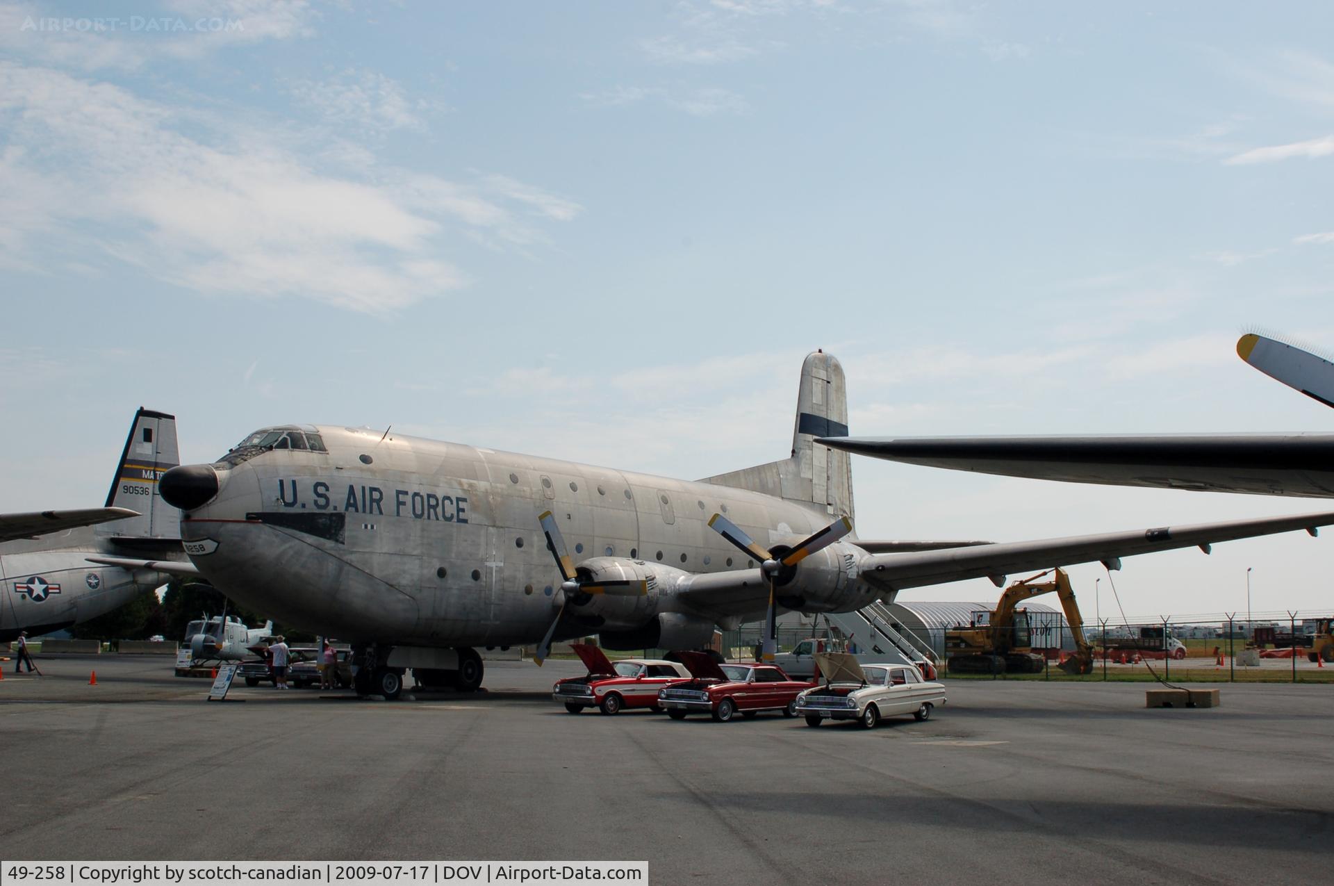 49-258, 1949 Douglas C-124A Globemaster II C/N 43187, 1949 Douglas C-124A Globemaster II and Ford Falcons at the Air Mobility Command Museum, Dover AFB, DE
