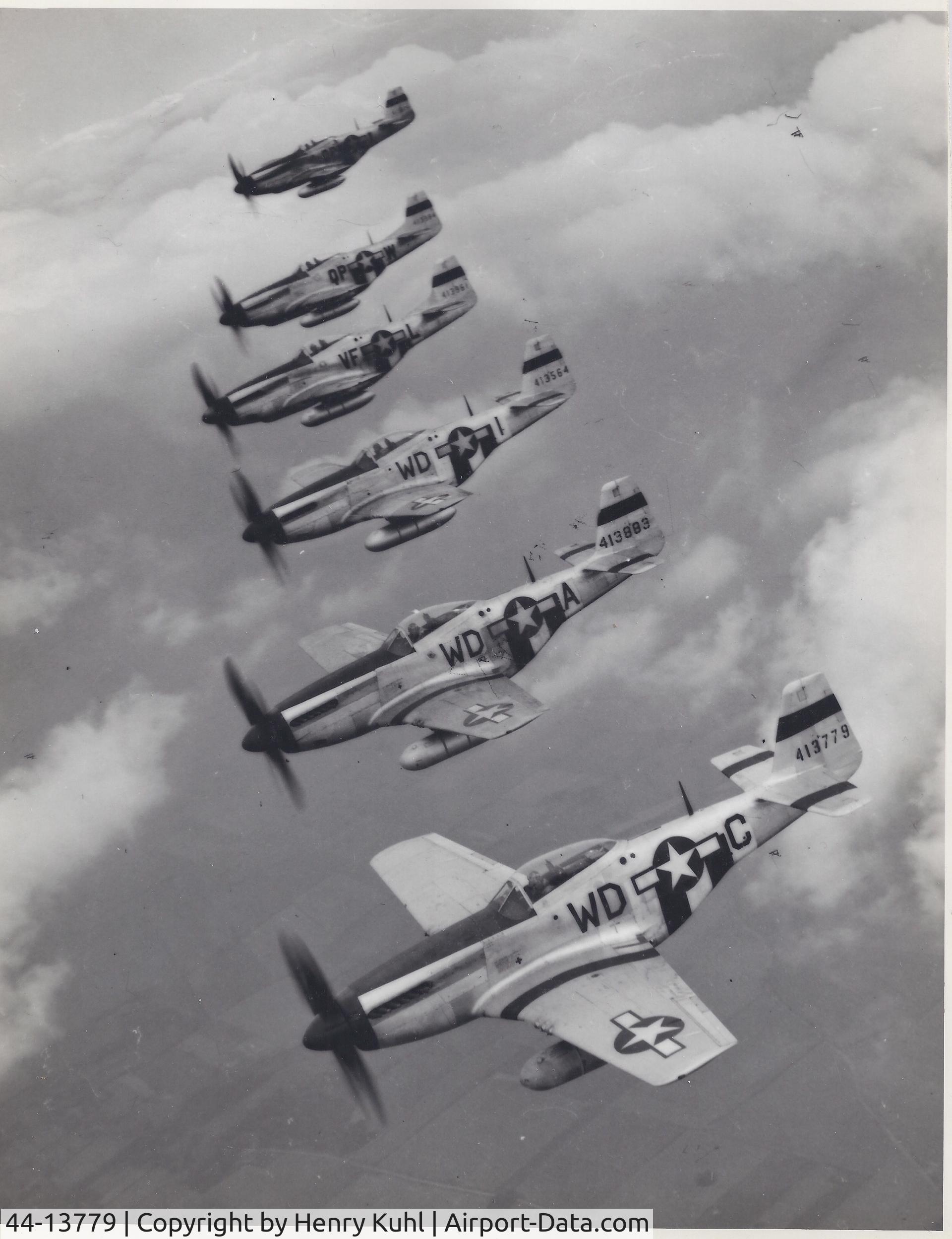 44-13779, 1944 North American P-51D Mustang C/N 109-27412, My brother-in-law's father was an aerial photographer with the Eighth Air Force. His photographs were just re-discovered in an attic.