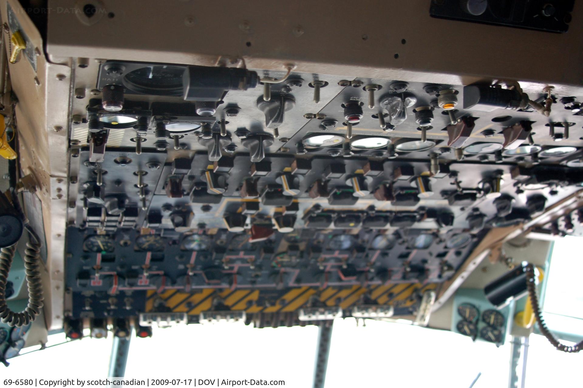 69-6580, 1969 Lockheed C-130E Hercules C/N 382-4356, Lockheed C-130E Hercules Cockpit, Overhead Switch Panel, at the Air Mobility Command Museum, Dover AFB, DE