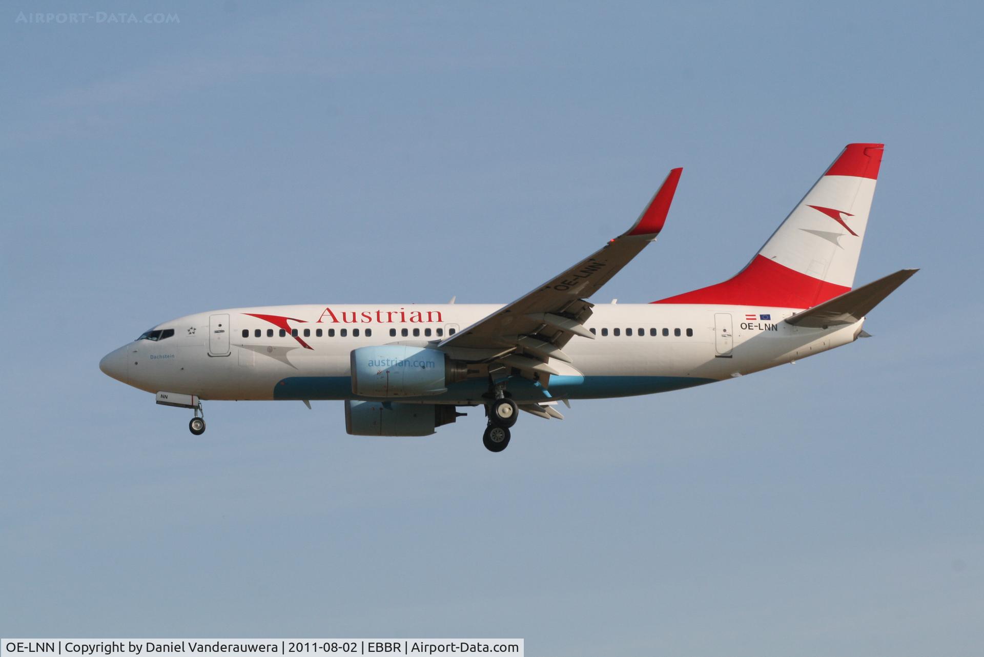 OE-LNN, 2000 Boeing 737-7Z9 C/N 30418, Arrival of flight OS351 to RWY 25L