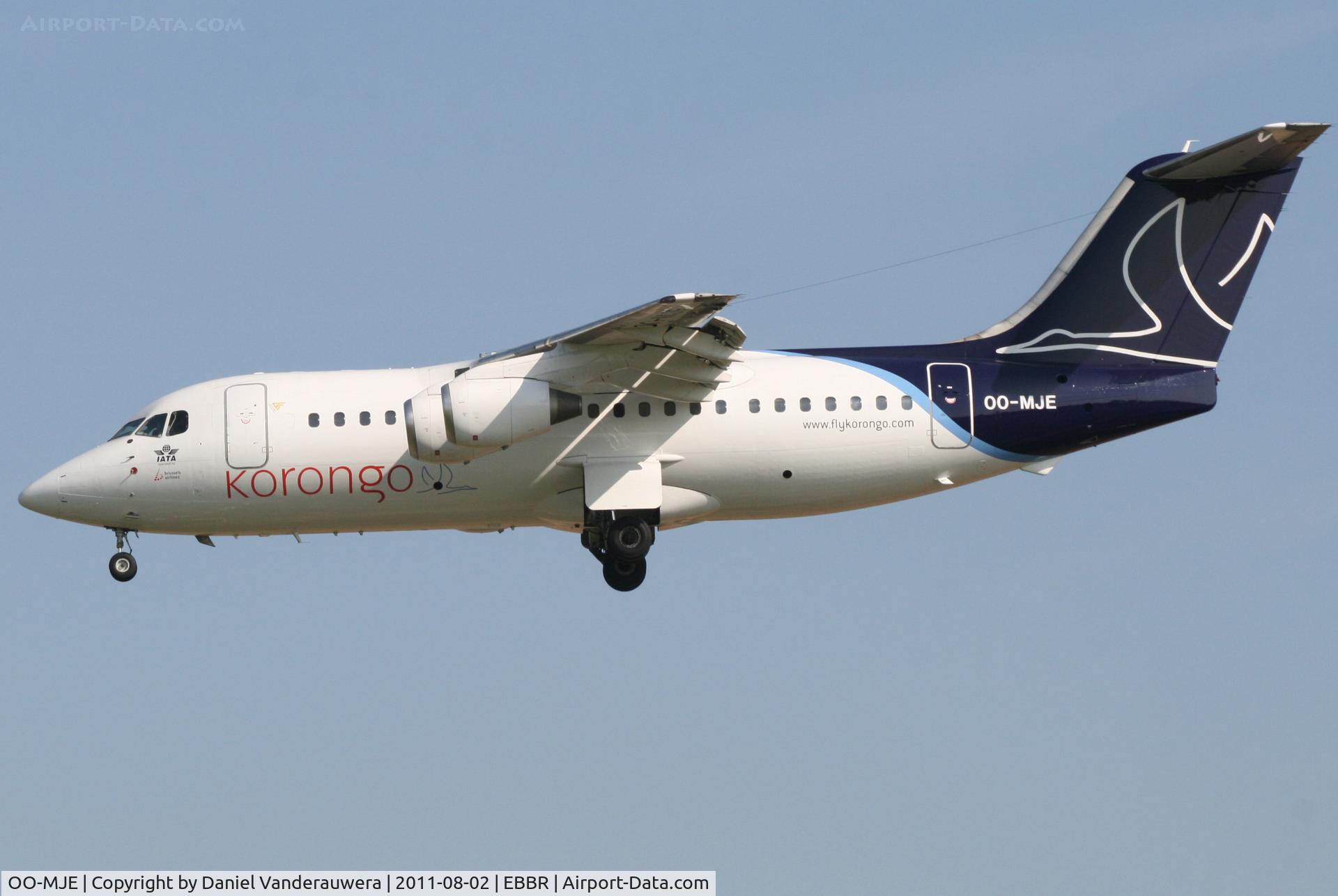 OO-MJE, 1991 British Aerospace BAe.146-200 C/N E2192, Arrival of flight SN2808 to RWY 25L