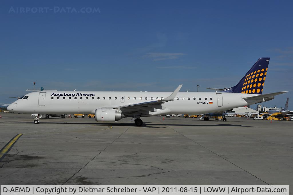 D-AEMD, 2009 Embraer 195LR (ERJ-190-200LR) C/N 19000305, Augsburg Airways Embraer 195