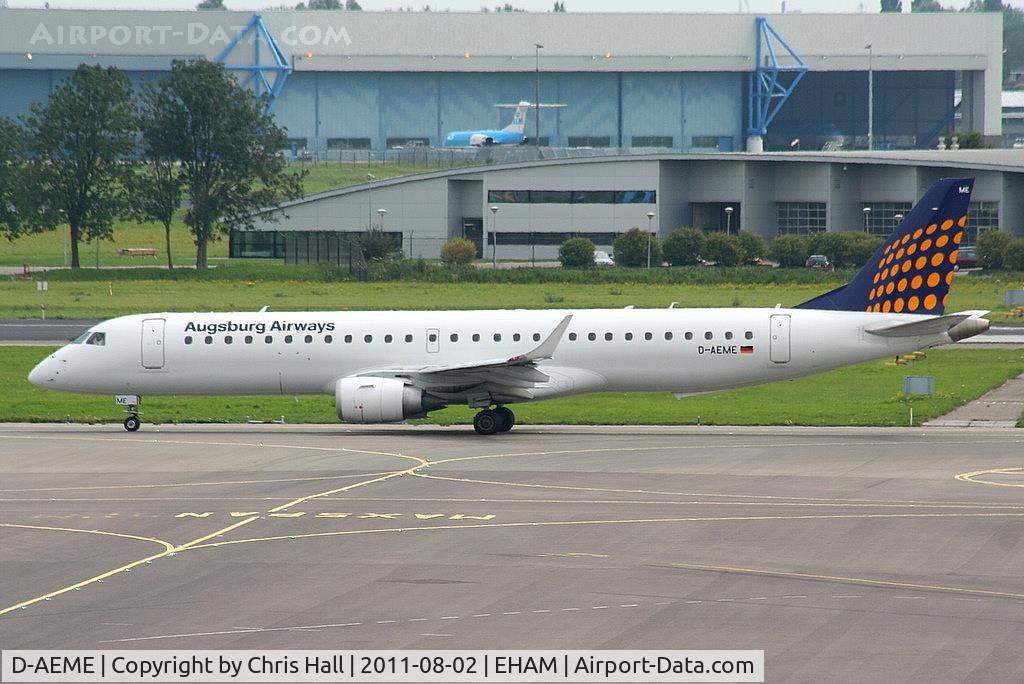 D-AEME, 2009 Embraer 195LR (ERJ-190-200LR) C/N 19000308, Augsburg Airways