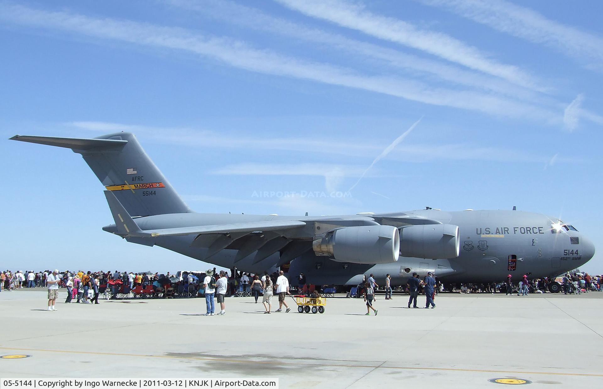 05-5144, 2005 Boeing C-17A Globemaster III C/N P-144, Boeing C-17A Globemaster III of the US Air Force at the 2011 airshow at El Centro NAS, CA