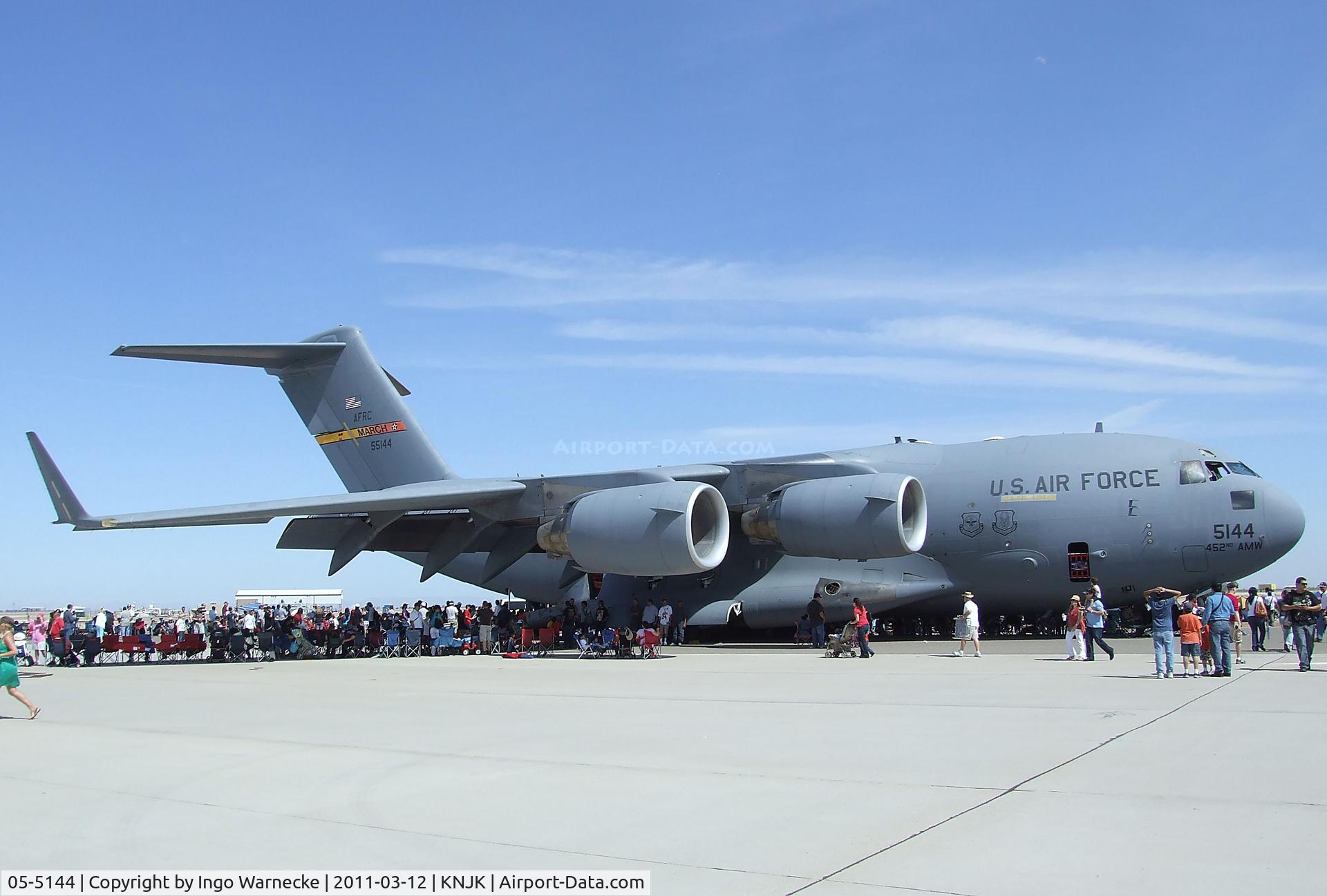 05-5144, 2005 Boeing C-17A Globemaster III C/N P-144, Boeing C-17A Globemaster III of the US Air Force at the 2011 airshow at El Centro NAS, CA